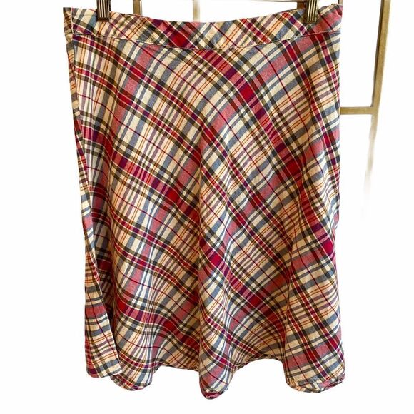 Tommy Hilfiger Lightweight Cotton Plaid Skirt - Picture 1 of 5